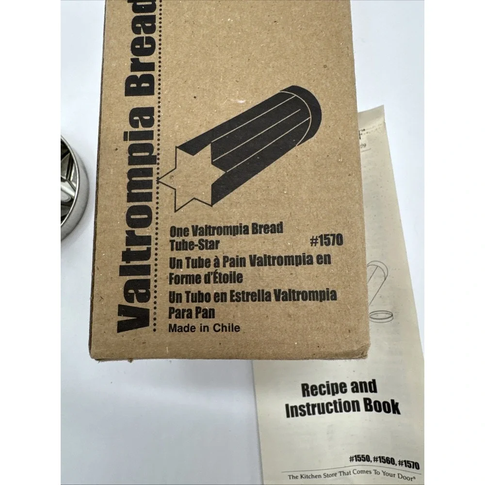 Pampered Chef Bread Tube Star Shape #1570 w/ Recipe‎ Book & Box Valtrompia